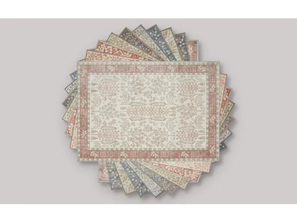 Mix Distressed Floral Area Rugs by simsfinds - The Sims 4 Custom Content