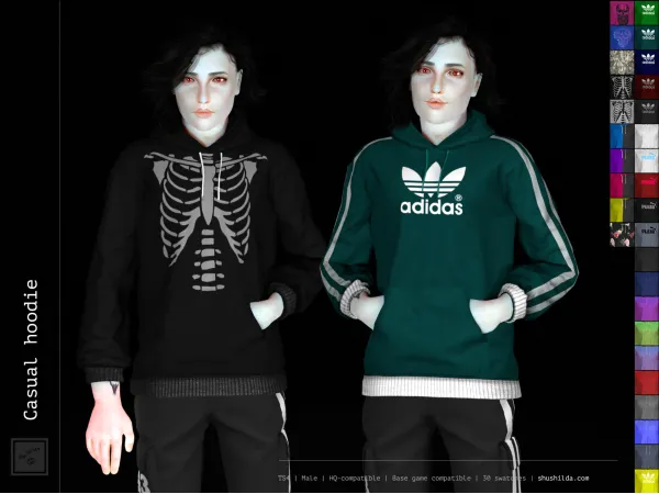 Alpha Casual hoodie by simsfinds - The Sims 4 Custom Content
