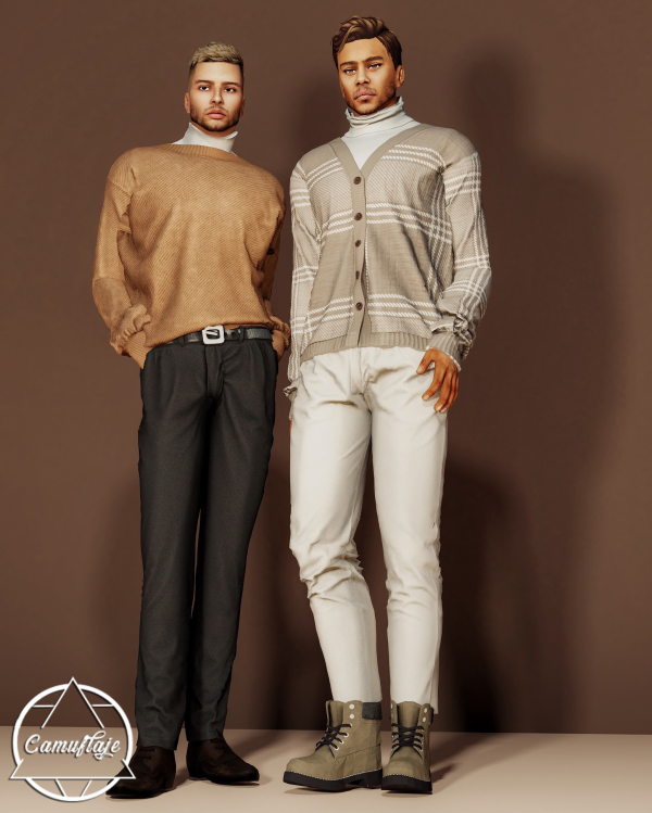 Alpha Art Academia (Male) Sets (2 outfits) by simsfinds - The Sims 4 Custom Content