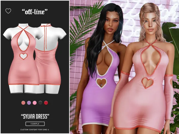Alpha Off Line Sylvia Dress Sample by bergdorfsims - The Sims 4 Custom Content
