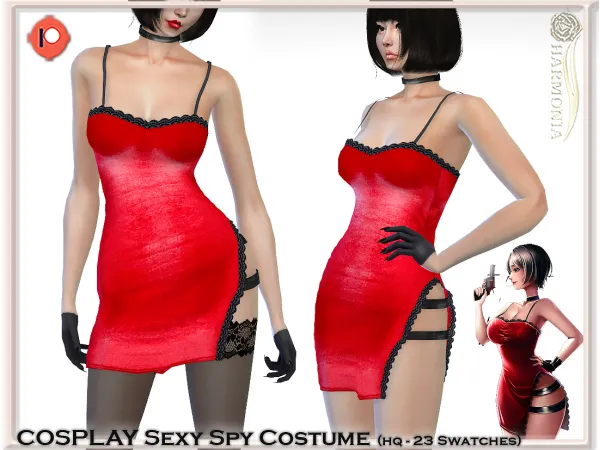 COSPLAY SEXY SPY COSTUME (lace stocking and stockingless option) by Harmonia's Secret 🍒