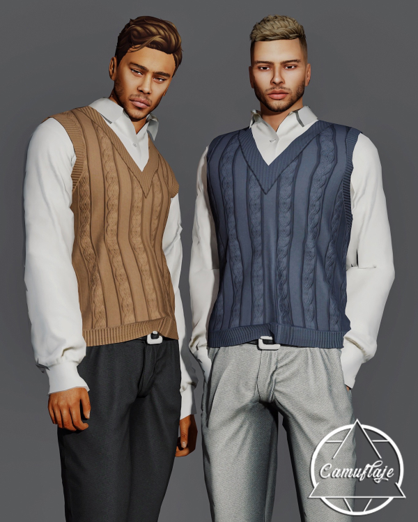 Alpha History Academia (Male) Shirt Vest by simsfinds - The Sims 4 Custom Content