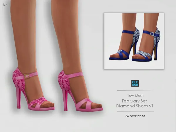 Maxis Match Diamond Shoes High Heels by elfdor - The Sims 4 Custom Content