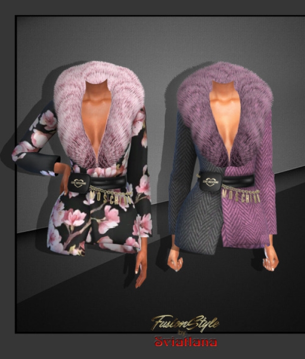 Alpha Fur collar jacket by fusionstylesims4 - The Sims 4 Custom Content