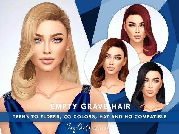 Alpha Empty Grave Hair by SonyaSims - The Sims 4 Custom Content