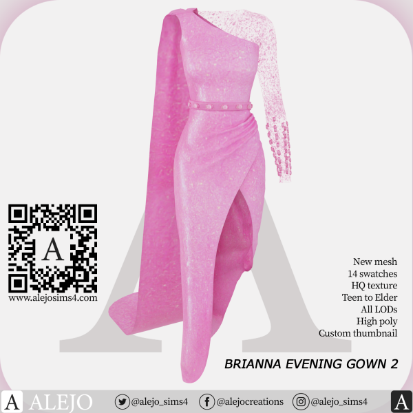 Alpha Brianna Evening Gown Final Competition MSU by simsfinds - The Sims 4 Custom Content