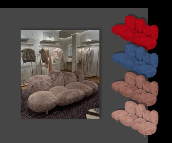 Alpha set of Fluffy sofa and table by fusionstylesims4 - The Sims 4 Custom Content