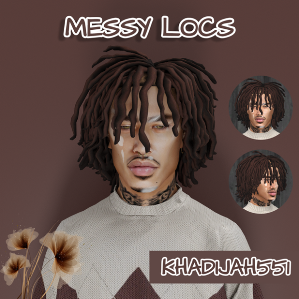 Maxis Match MESSY LOCS FOR MALE FEMALE by simsfinds - The Sims 4 Custom Content