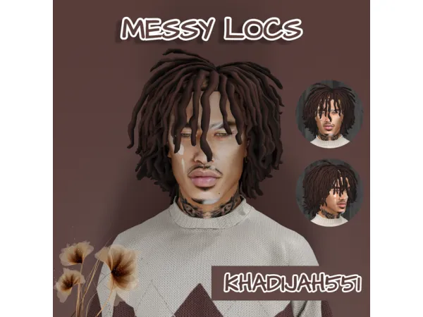 Maxis Match MESSY LOCS FOR MALE FEMALE by khadijah551 - The Sims 4 Custom Content