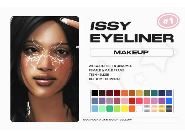 Alpha ISSY EYELINER 1 by magbay - The Sims 4 Custom Content