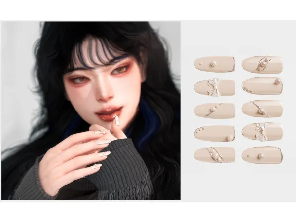 Alpha Nails C1 by Chih - The Sims 4 Custom Content