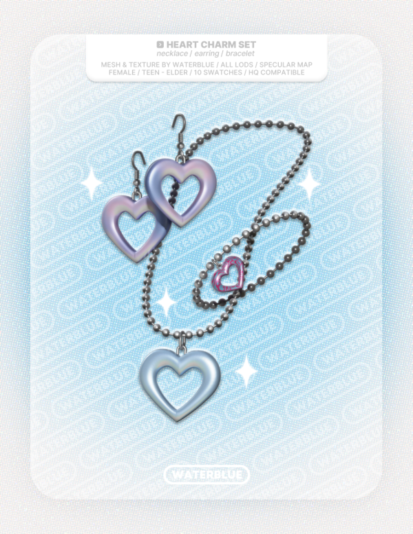 Alpha HEART CHARM SET by simsfinds - The Sims 4 Custom Content