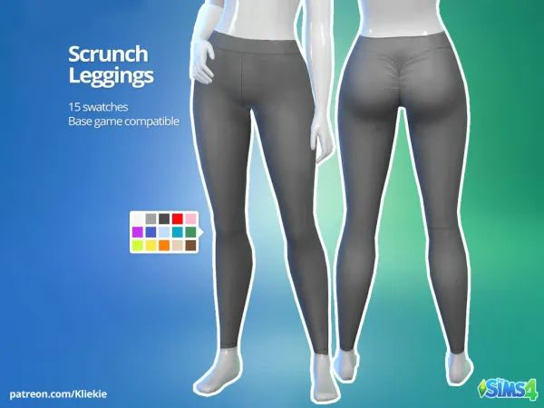 Maxis Match Scrunch Leggings (Solid Colors) by simsfinds - The Sims 4 Custom Content