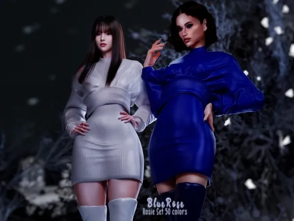 Alpha Rosie New Year Dress BRsims - The Sims 4 Custom Content