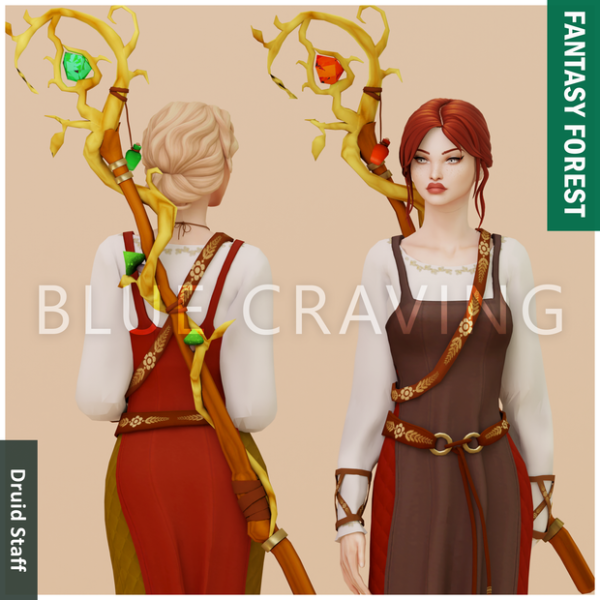 Alpha Blue Craving Druid Staff by bluecraving - The Sims 4 Custom Content