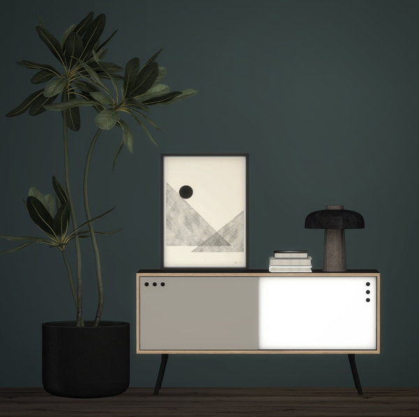 Alpha Geyma Sideboard TV Unit by simsfinds - The Sims 4 Custom Content