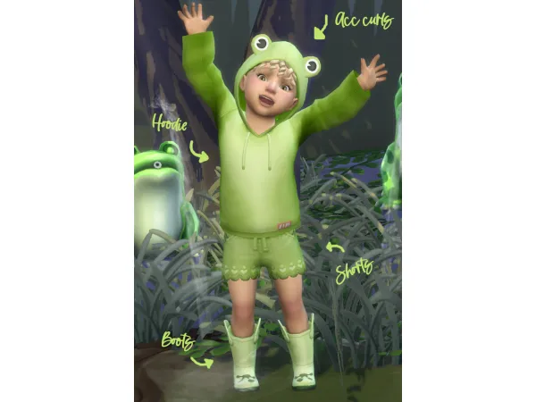 Maxis Match Froggie Outfit by RavenSim - The Sims 4 Custom Content