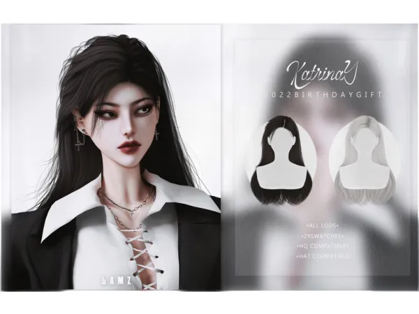 Alpha Katrina Hair by simsfinds - The Sims 4 Custom Content