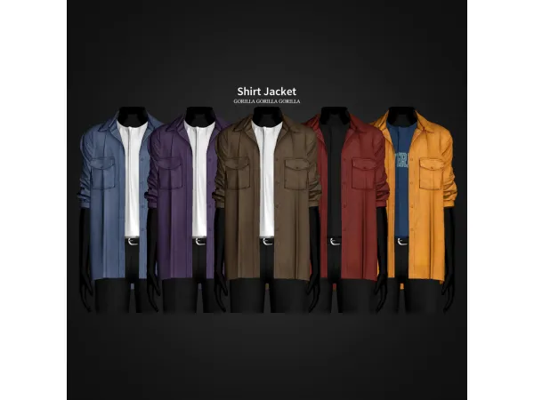 Alpha Shirt Jacket by gorillax3 - The Sims 4 Custom Content
