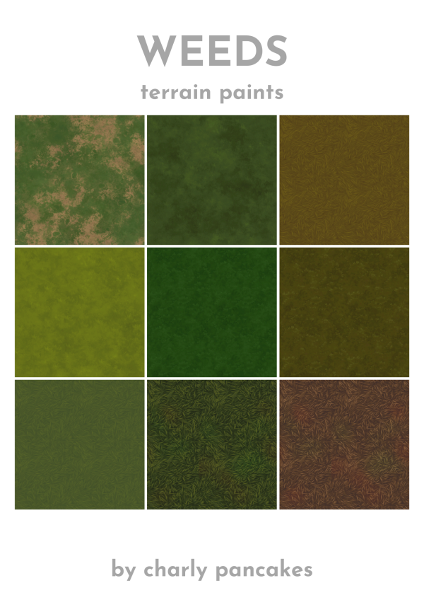 Mix weeds custom terrain paint download by simsfinds - The Sims 4 Custom Content