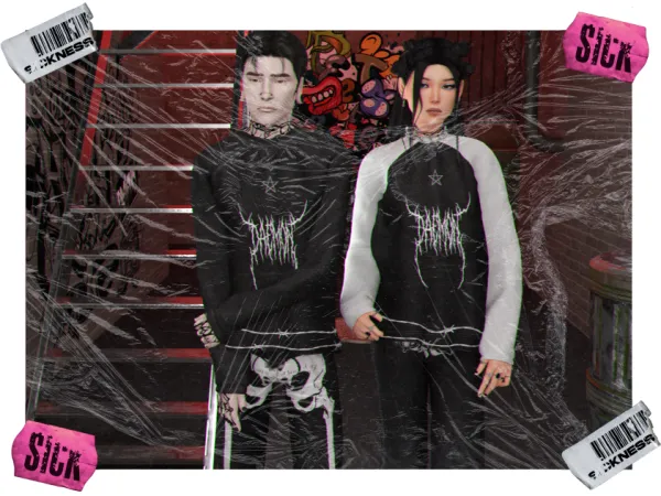 Alpha DRAMA SWEATER by whimp - The Sims 4 Custom Content