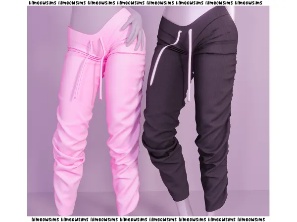 Alpha Ruffed Joggers by lilmeowsims - The Sims 4 Custom Content