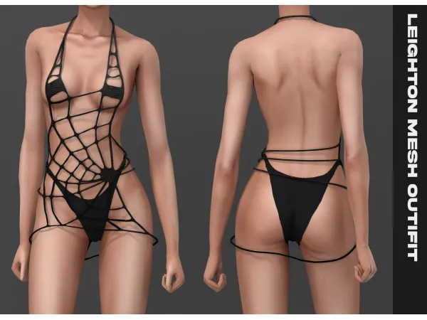 Alpha Leighton mesh outifit by simsfinds - The Sims 4 Custom Content