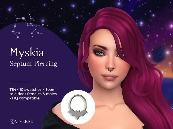 Maxis Match Myskia Septum Piercing - The Sims 4 Custom Content