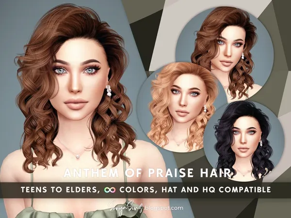 Alpha Anthem of Praise Hair now PUBLIC by SonyaSims - The Sims 4 Custom Content