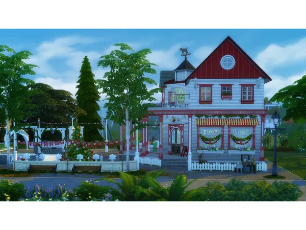 Alpha Kandi Korner Winterfest (Thrift and Bubble Tea Store) by Uncanny Valley - The Sims 4 Custom Content