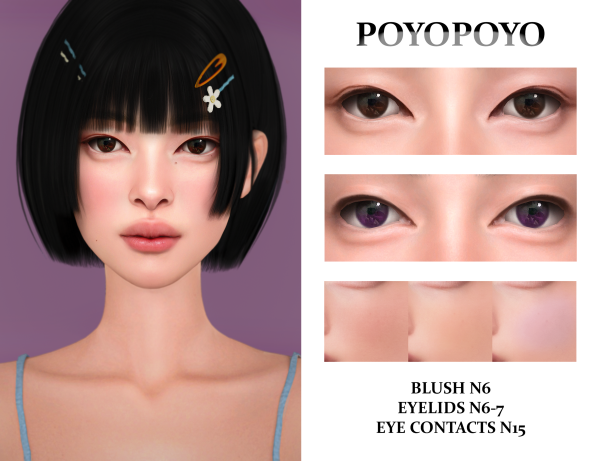 Alpha Eyelids N6 7 EYE CONTACTS N15 BLUSH N6 by simsfinds - The Sims 4 Custom Content
