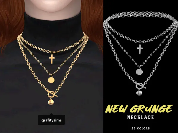 Alpha New Grunge Necklace - The Sims 4 Custom Content