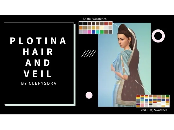 Maxis Match Plotina Hair and Veil - The Sims 4 Custom Content