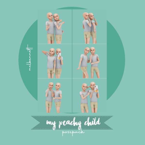 Mix My Peachy Child Posepack by melbennett - The Sims 4 Custom Content
