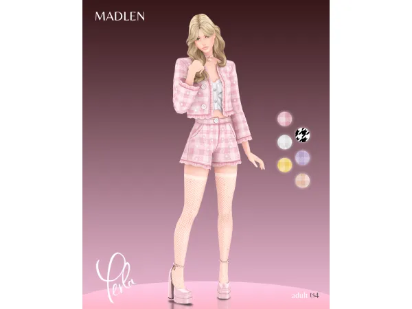 Maxis Match Perla Outfit Stockings by Madlen - The Sims 4 Custom Content