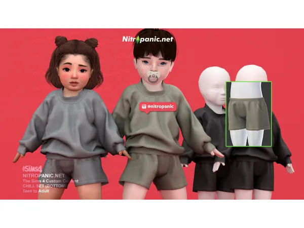 Alpha LIL SET ((BOTTOM)) by nitropanic - The Sims 4 Custom Content