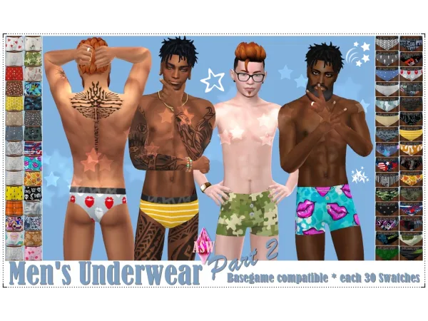 Maxis Match Men's Underwear Part 2 by Annett's Sims 4 Welt ASW - The Sims 4 Custom Content