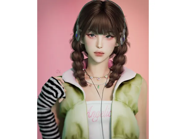 Alpha [JINO] HAIR N21 CHLOE - The Sims 4 Custom Content