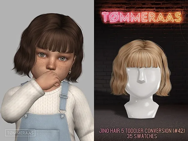 Alpha TØMMERAAS Jino Hair 5 Toddler Conversion (#42) by tommeraas - The Sims 4 custom content
