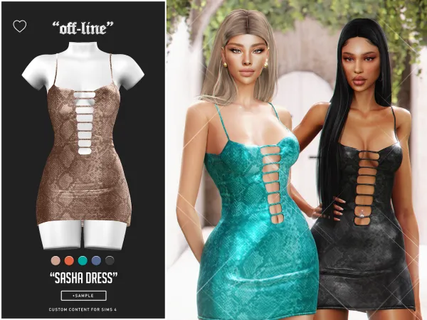 Alpha Off Line Sasha Dress (Sample) - The Sims 4 Custom Content