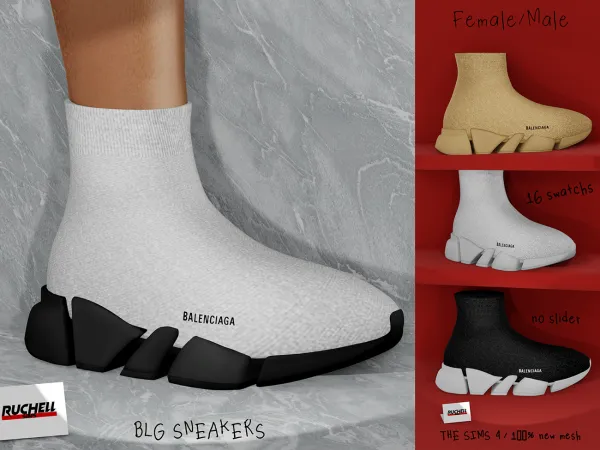 Alpha blg sneakers by ruchellsims - The Sims 4 Custom Content