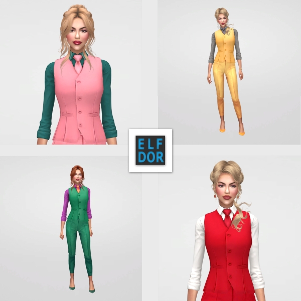Maxis Match 2023 March Collection 1 Business Suit by elfdor - The Sims 4 Custom Content