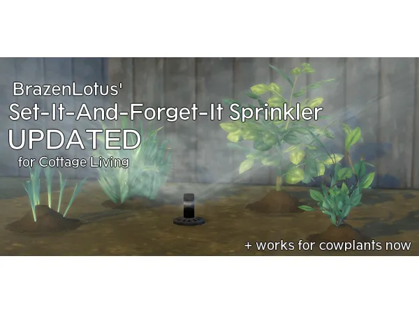 Maxis Match BrazenLotus' Set It and Forget It Garden Sprinkler Updated by simsfinds - The Sims 4 Custom Content