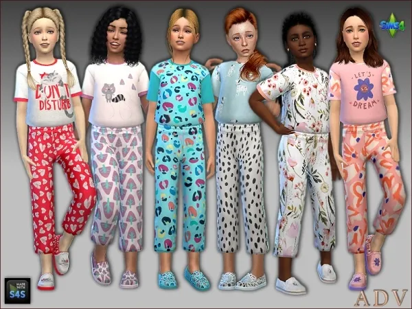 Maxis Match Sleepwear for girls - The Sims 4 Custom Content