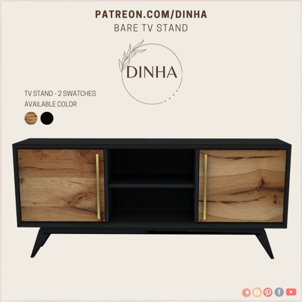 Alpha Bare TV Stand FREE by dinhagamer - The Sims 4 Custom Content