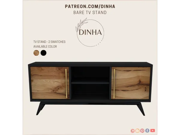 Alpha Bare TV Stand FREE - The Sims 4 Custom Content