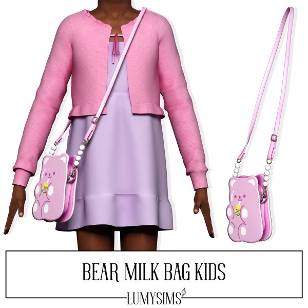 Alpha BEAR MILK BAG KIDS by lumysims - The Sims 4 Custom Content