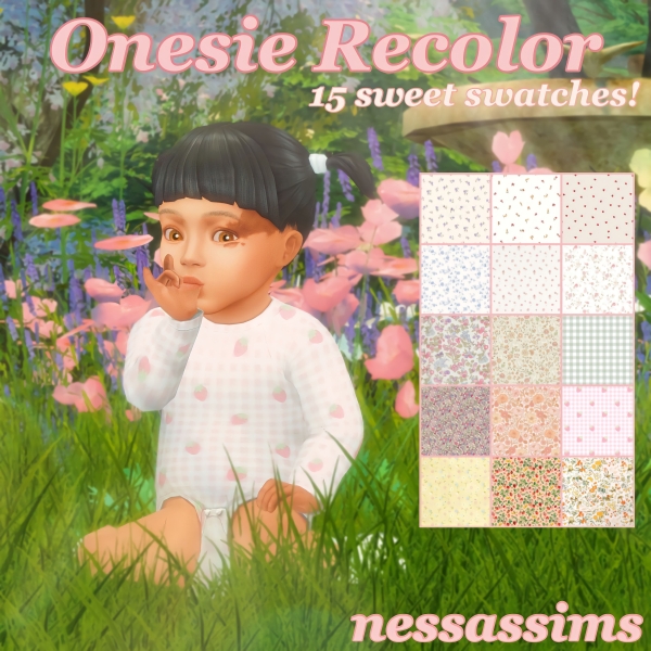 Maxis Match Sweet Onesie Recolor by nessassims - The Sims 4 Custom Content