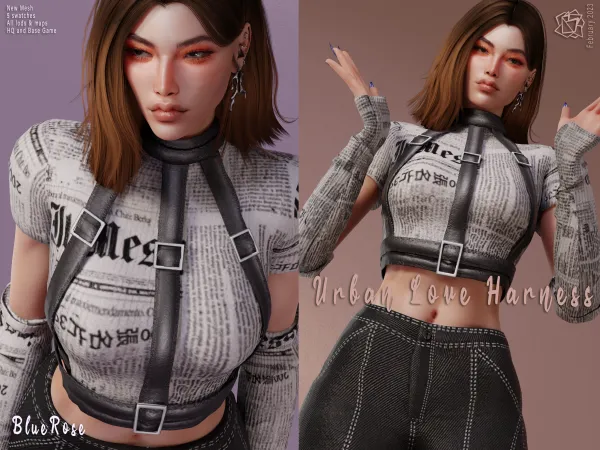 Alpha Urban Love Harness BRsims by bluerose-sims - The Sims 4 custom content