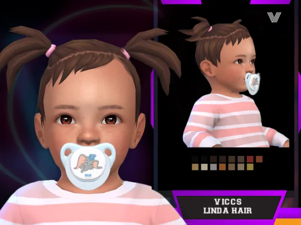 Maxis Match VICCS_LINDA HAIR (INFANT VERSION) - The Sims 4 Custom Content